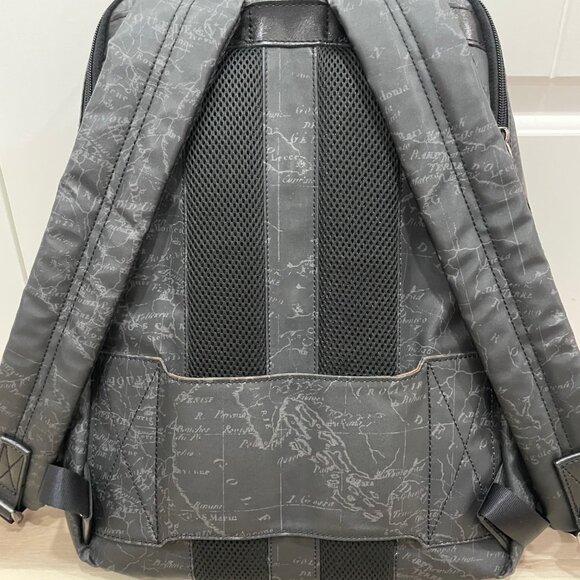 Patricia Nash Coated Linen Canvas Karina Backpack Black Map - Picture 7 of 16